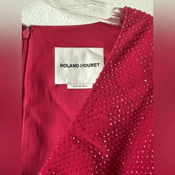 Roland Mouret Sequined Red  Cape minidress - Picture 9 of 14